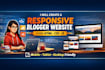 create a responsive google blogger website using HTML CSS js