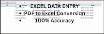 excel data entry and PDF to excel conversion