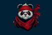 do wonderful new style panda ninja mascot logo design