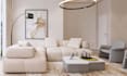 do modern 3d livingroom interior design, dining, kitchen design, 3d rendering