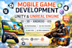 create 2d and 3d mobile game development in unity and unreal engine