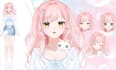 draw a 2d vtuber, v tuber design, live2d vtuber model and rig for streaming