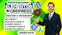 build rebuild wordpress, redesign wordpress website with elementor, divi, avada
