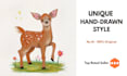 create whimsical hand drawn textured children book illustrations