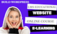 build lms educational website elearning website online course website education
