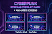 create cyberpunk animated stream overlay pack