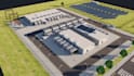 design 3d data center, data warehouse, server room, IT facility with cgi visual