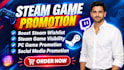 promote steam game, steam game wishlists, game visibility and game marketing