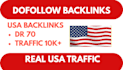 give dofollow USA SEO backlinks from DR 70 news and blogs