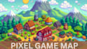 do 2d map, 2d game map, pixel art background, and town map