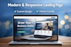 design a modern and responsive landing page using HTML, CSS, and javascript