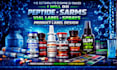 design peptide, vial, product label design, 3d mockup