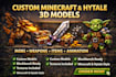 create custom minecraft and hytale 3d models, textures in blockbench