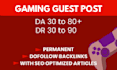 build powerful gaming backlinks through premium gaming guest posts