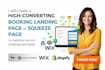 create a high converting landing page or squeeze page for service booking