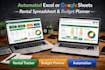 create automated excel or google sheets rental spreadsheet and budget planner