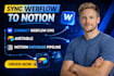 sync webflow to notion integrate webflow website cms airtable notion database