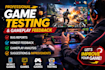 game test game play gameplay feedback game tester,