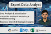 be your data analyst for power bi, python, sql, and excel