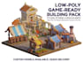 create low poly game ready 3d building assets