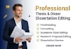 professional thesis, dissertation and research proposal editing
