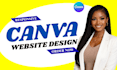 build canva website editable canva website design template canva landing page