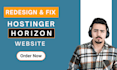 redesign hostinger website design hostinger horizon supabase api auth expert