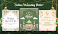create beautiful eid mubarak greeting videos and posters