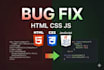 fix HTML CSS and javascript bugs and improve layout