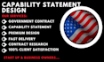 design a capability statement for business in the US