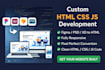 create custom HTML CSS js landing page or website