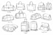 design bag, handbag, tote bag with professional technical drawing tech pack