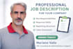 create a professional job description for your company