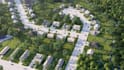 3d urban masterplan, housing estate development, streetscape landscape rendering