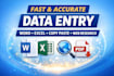 do accurate data entry, copy paste, web research and excel tasks