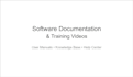 create software documentation and user manuals