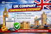 prepare and file UK company confirmation statement with companies house
