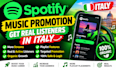 do organic  spotify music promotion, german music promotion and italian music