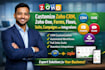 customize zoho CRM, zoho one, forms, flows, suite, campaigns and integrations