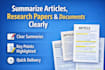 summarize any article, research paper, or report