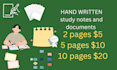 handwrite any study notes and documents