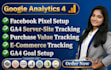 setup ecommerce tracking, fb pixel capi, and ga4 server site tracking