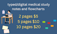 create medical study notes and educational flowcharts
