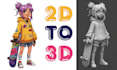 convert 2d to 3d printable model stylized 3d character design 2d to 3d model