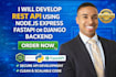 develop rest api integration with nodejs, python backend dev