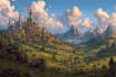 a fantasy landscape design illustrations