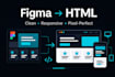 convert figma design to responsive HTML CSS website