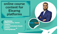 develop online course content for elearning platforms