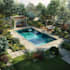 create backyard landscape design rendering