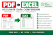 convert PDF invoices and data into excel accurately